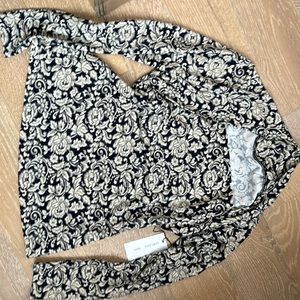 Chelsea Mak Carlotta top 100% silk -brocade print